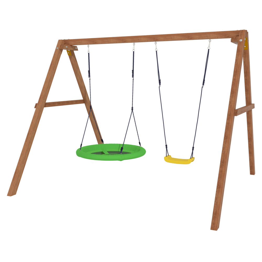 Деревянные качели с качелями гнездо Свиби