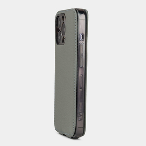 Чехол кожаный для iPhone 13 Pro Max серого цвета