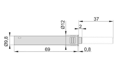 Толкатель регулируемый врезной с каучуковым оконч. усиленный, серый AQ