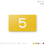 Табличка с номером 5 на дверь квартиры, для офиса, кабинета, аудитории, склада, желтая 120х70 мм, Айдентика Технолоджи