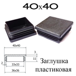 Заглушка квадратная прямая (40х40 мм)