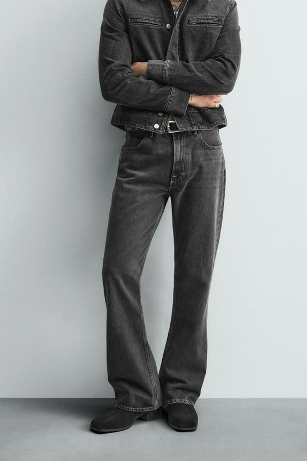 ZARA ДЖИНСЫ БУТКЭТ - LIMITED EDITION, ЧЕРНЫЙ