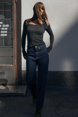 ZARA ФУТБОЛКА С БОЛЕРО, ТЕМНЫЙ МЕЛАНЖ