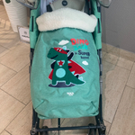 Коляска комбинированная (санки - коляска) «Ника Детям 7-8K» с дино зеленый джинс (арт. НД7-8K/5)