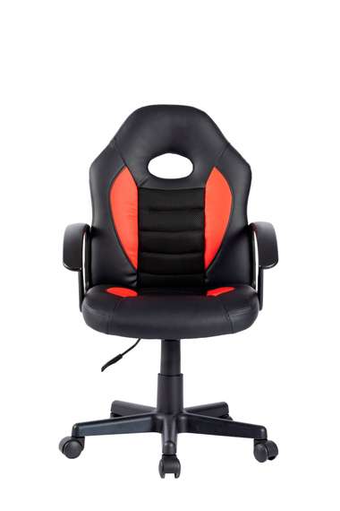Кресло детское компьютерное CHAIRMAN CH111 экокожа, черно-красный