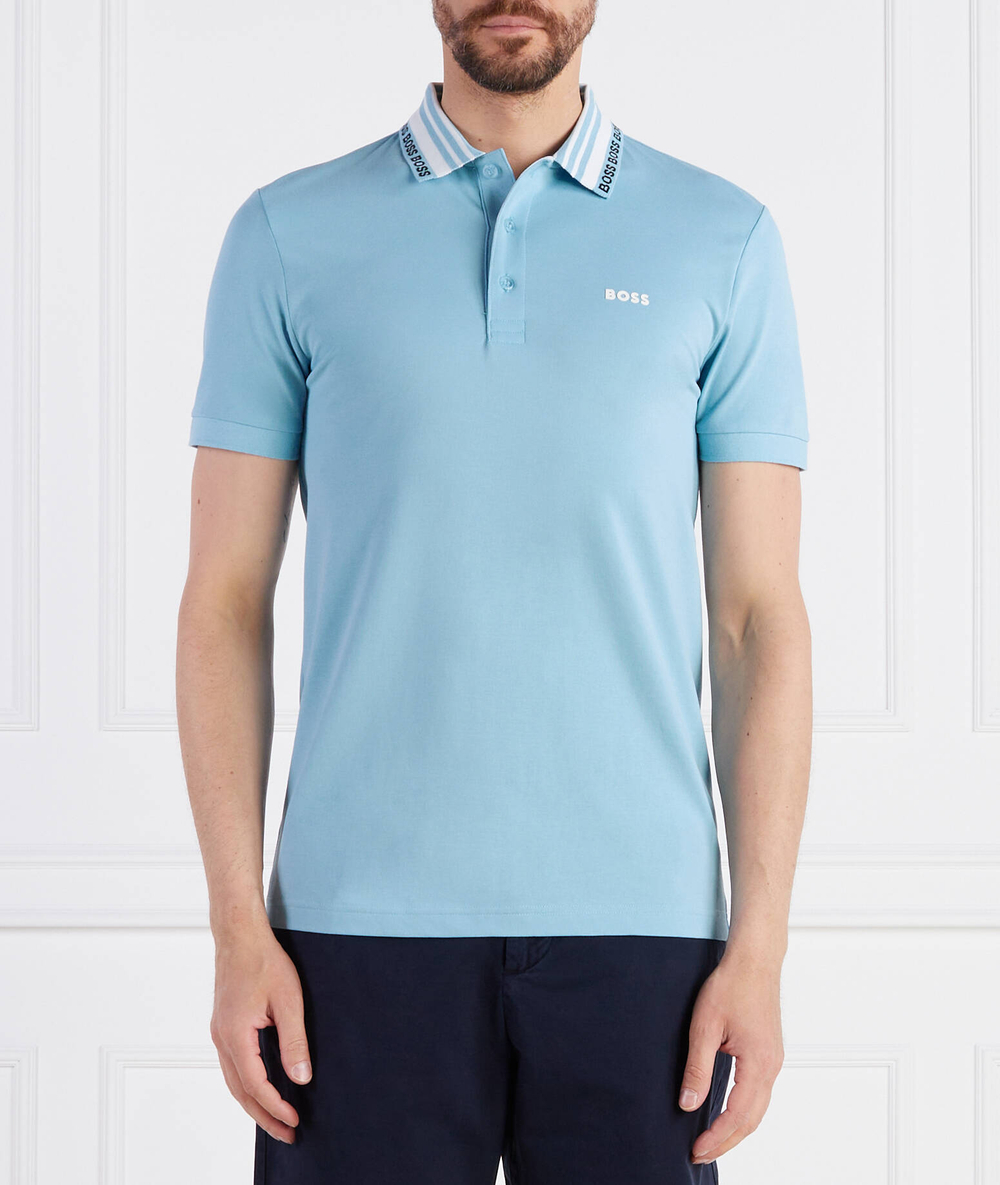 Поло Paule BOSS GREEN - голубой(50488270)