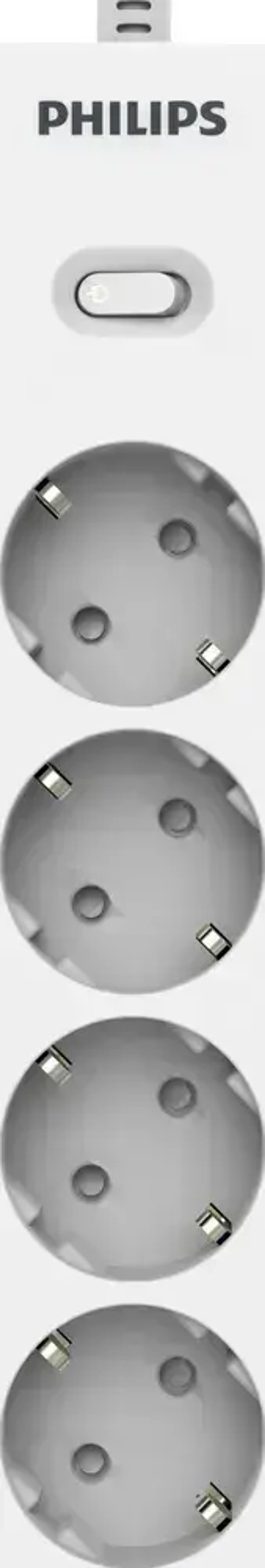 Philips сетевой фильтр 4 Розетки, кабель - 3M белый