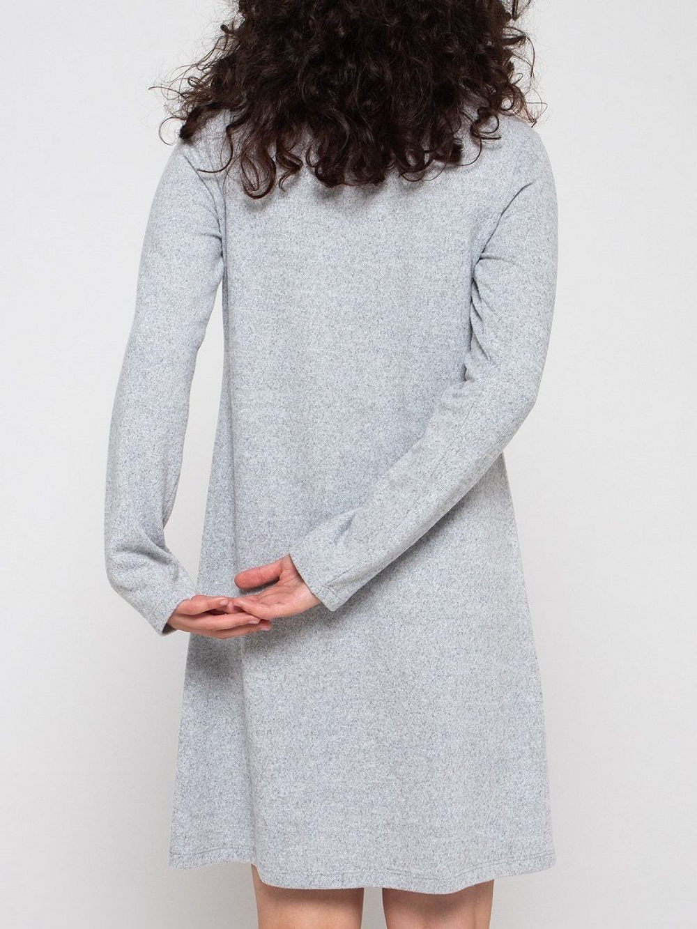 Теплое домашнее платье-сорочка (Размер: M) (Цвет: серый)