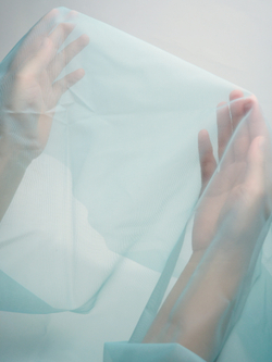 Сетка корсетная пастельно-бирюзовая неэластичная отрезами