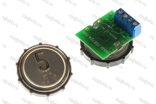 Кнопка (кнопочный модуль) ВКЛ13А-2-4П "5 этаж", круглая, красная подсветка, с кодом Брайля