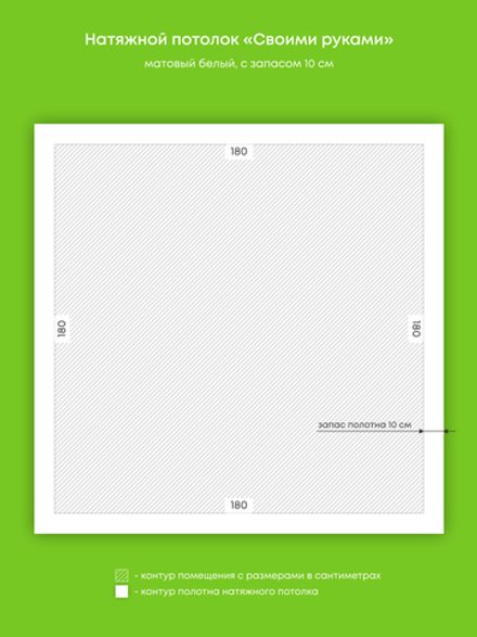 Натяжные потолки 3.2 м2, 1 м2
