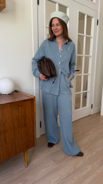 Рубашка Дунай из муслина для бер. и кор., Грозовое небо