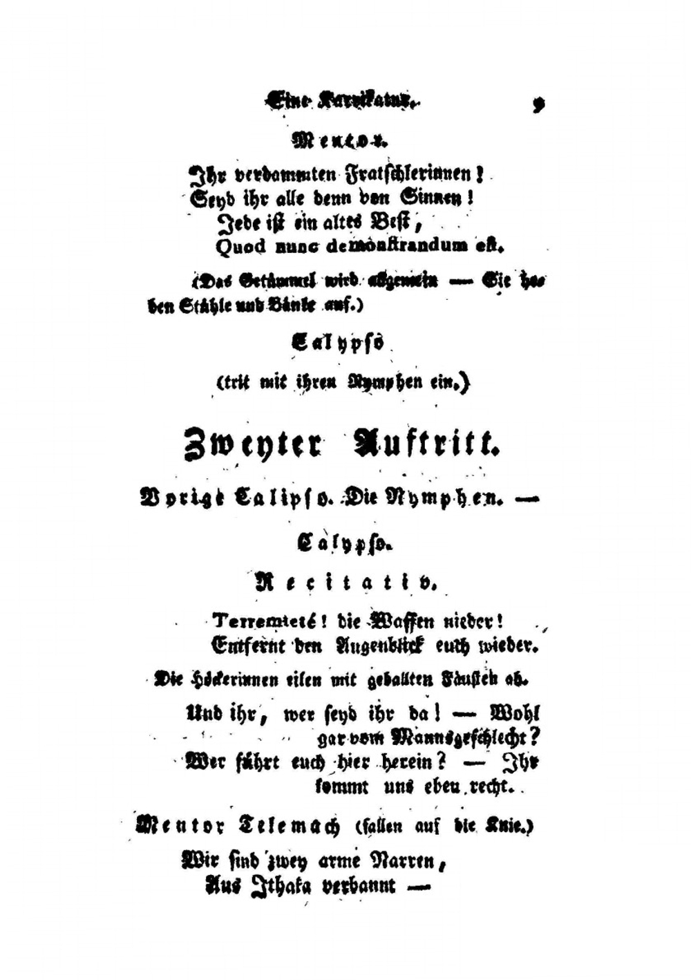 Der Travestirte Telemach. Theil 1. Eine Karrikatur in Knittelreimen Mit Gesang in Drei Aufzügen | Joachim Perinet