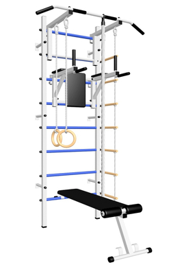 Шведская стенка Sv Sport усиленная 606 (Турник стандарт/Брусья/Скамья/Канат/Kольца/Лестница)