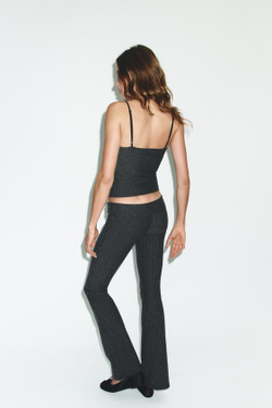 ZARA БРЮКИ FLARE В ТОНКУЮ ПОЛОСКУ, ПОЛОСКИ