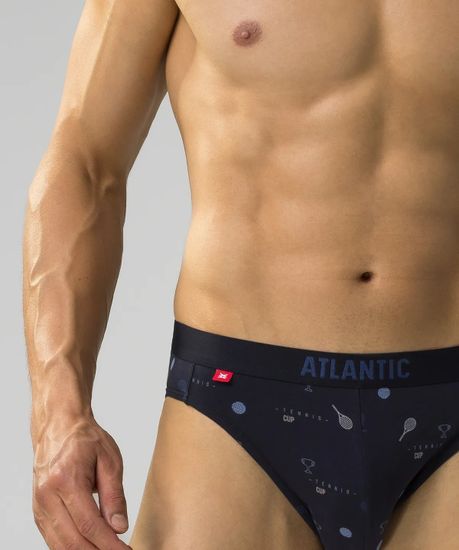Мужские трусы (3шт) спорт  Atlantic 3MP-171, черный + графит + голубой
