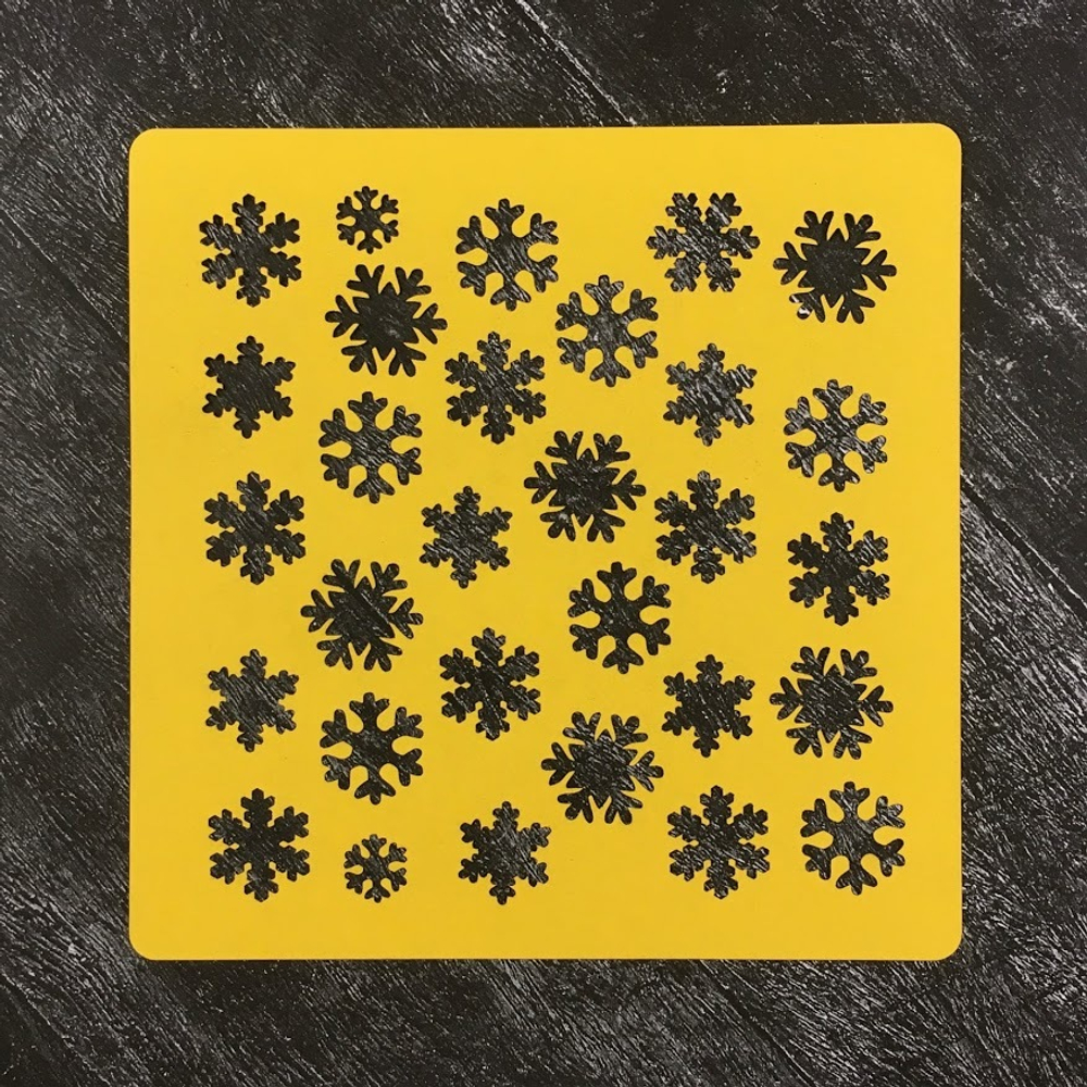 Трафарет новогодний №47 Снежинки