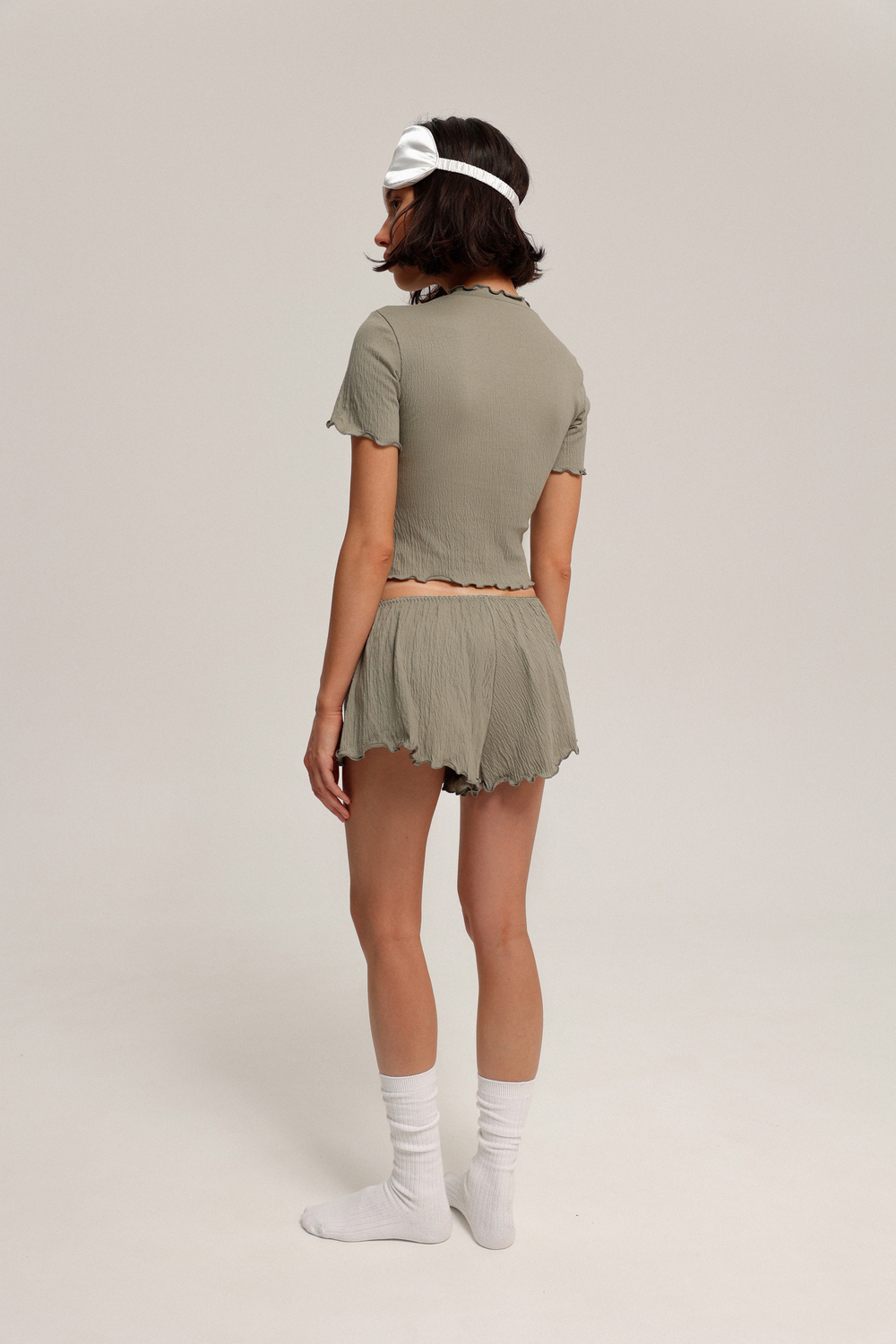 Шорты из жатого хлопка