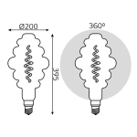 Лампа Gauss LED Filament Honeycomb 8.5W E27 660Lm 2000K  golden 161802105