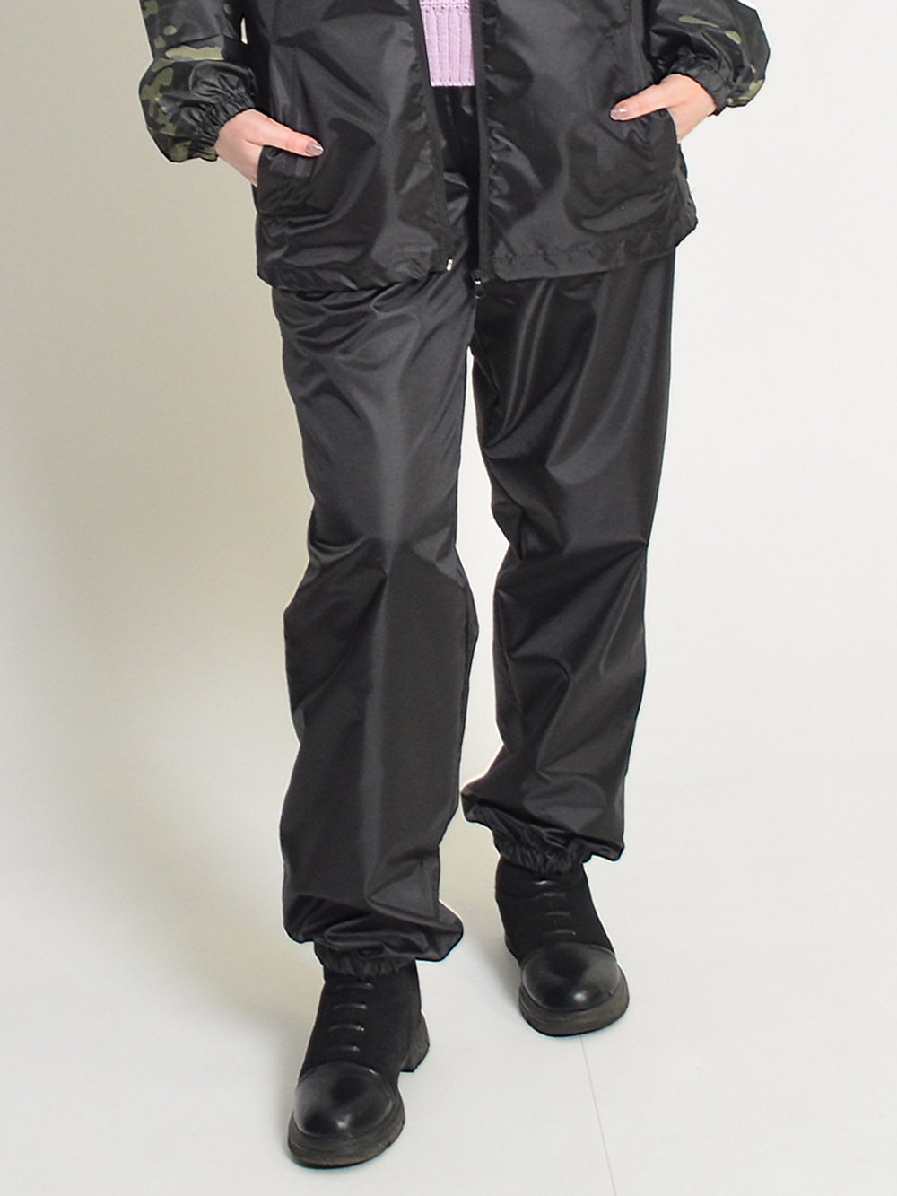 Спортивный костюм Prival Ветровлагозащитный женский, чёрный+кмф K4