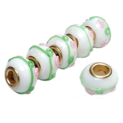 Бусина шарм "лэмпворк" с аппликацией асс.