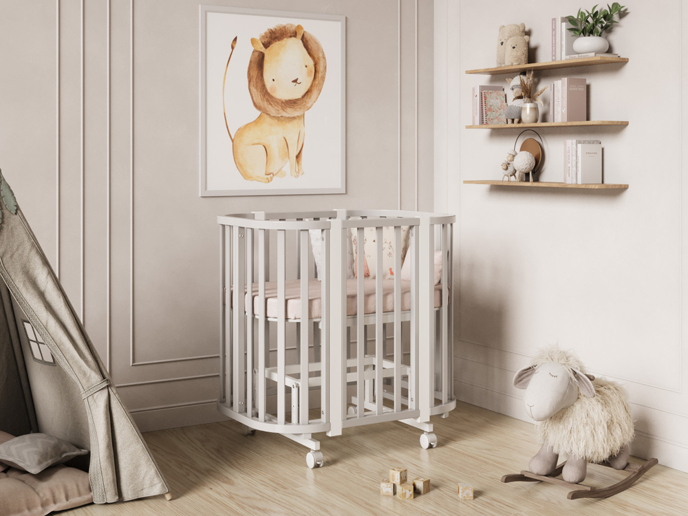 Кроватка детская Incanto Nova Lux c наклоном дна цвет серый/белый