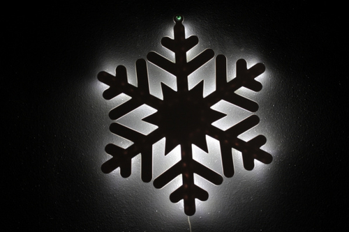 FCB(L)-BACK-SNOW-0003-3.5V-W Снежинка пластик с контражуром 46*46см, белая