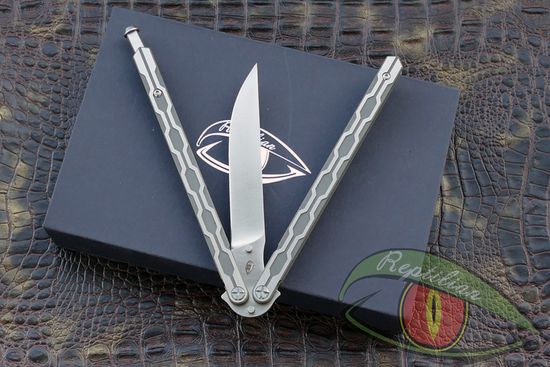 Складной нож REPTILIAN "Плазма-05" c клинком из стали CPM-S35VN, рукоять титан