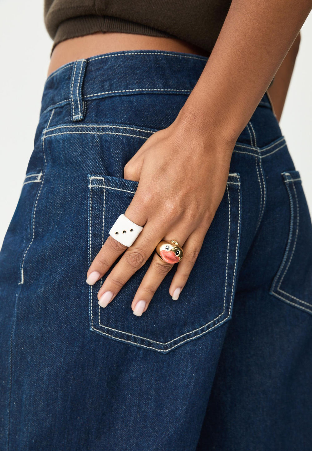 STRADIVARIUS Набор из 2 колец, белый