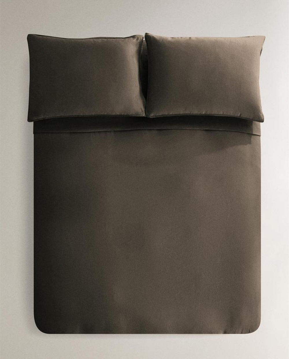 ZARA HOME ОДНОТОННЫЙ ПОДОДЕЯЛЬНИК, КОРИЧНЕВЫЙ