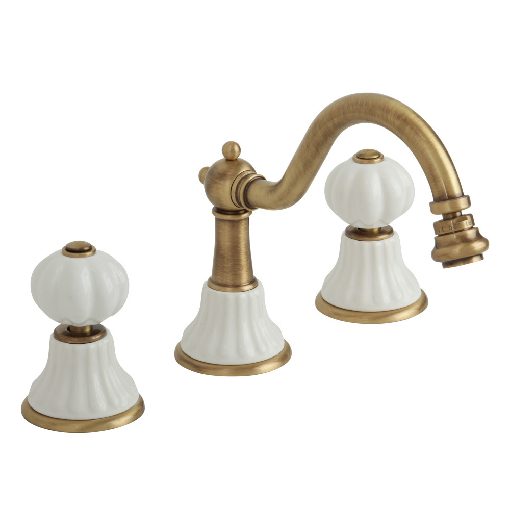 Смеситель для биде на 3 отв. Migliore Olivia 18994 белый/бронза купить