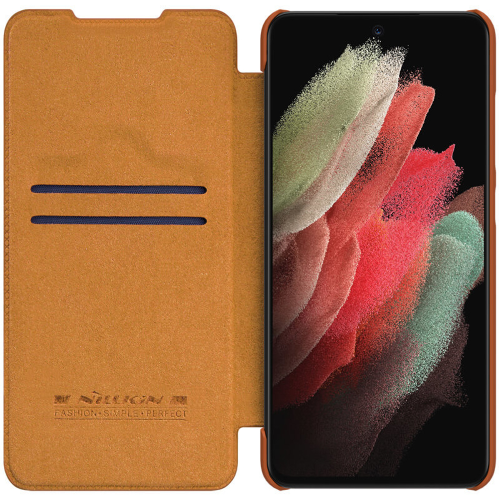 Кожаный чехол-книжка Nillkin Leather Qin для Samsung Galaxy S21 FE