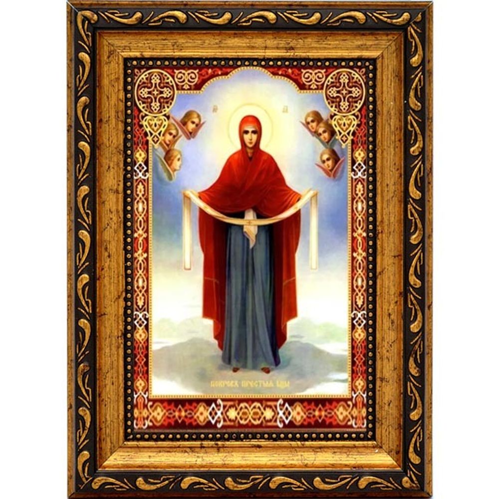 Покров Пресвятой Богородицы. Икона на холсте.