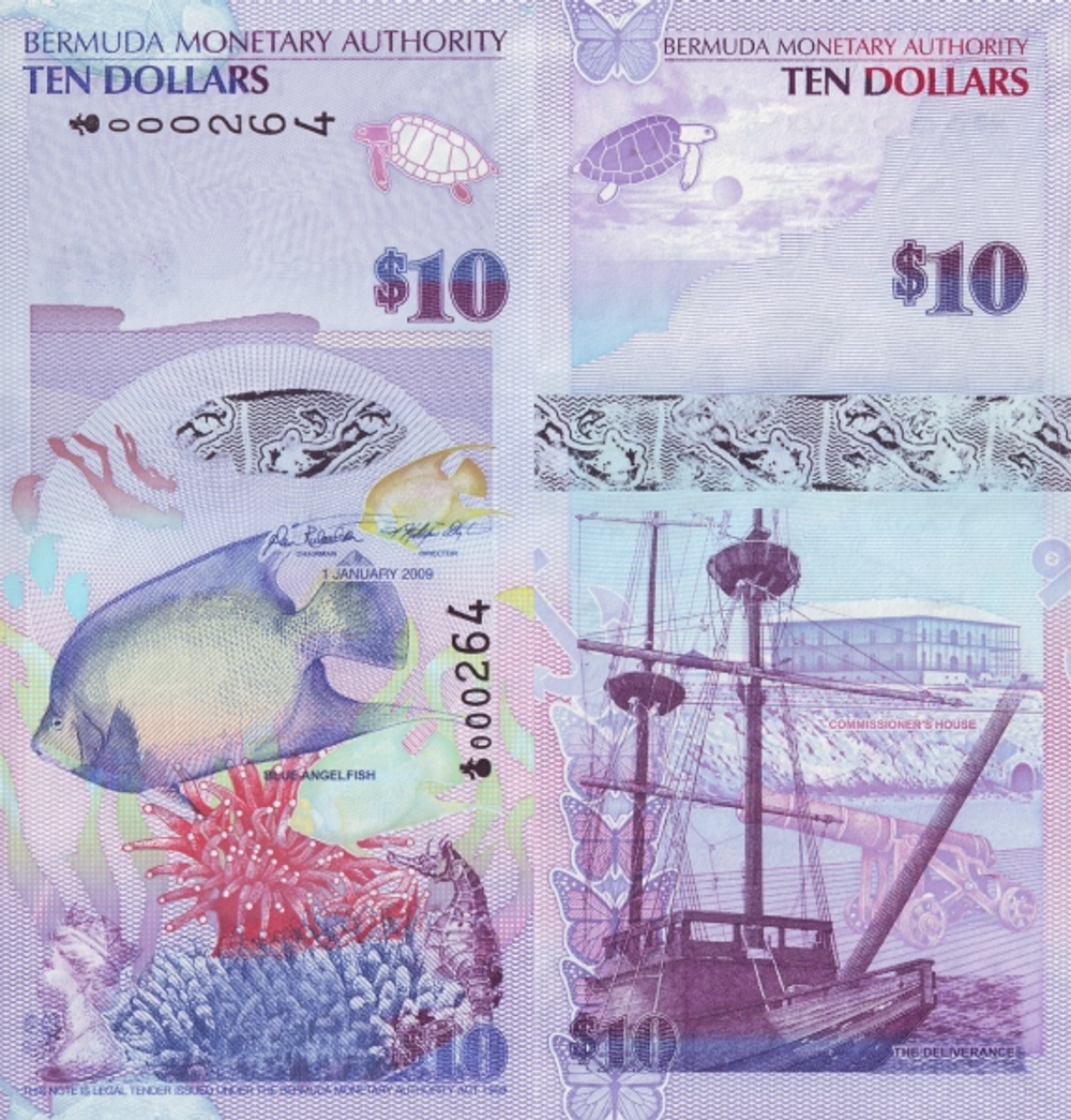 Бермуды 10 доллар 2009 Дом комиссара UNC