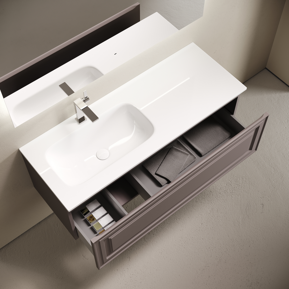 Тумба подвесная SANCOS Very  левая 1195х445х406, c одним  ящиком оснащенным доводчиками, Doha Soft , арт.VR120LSM