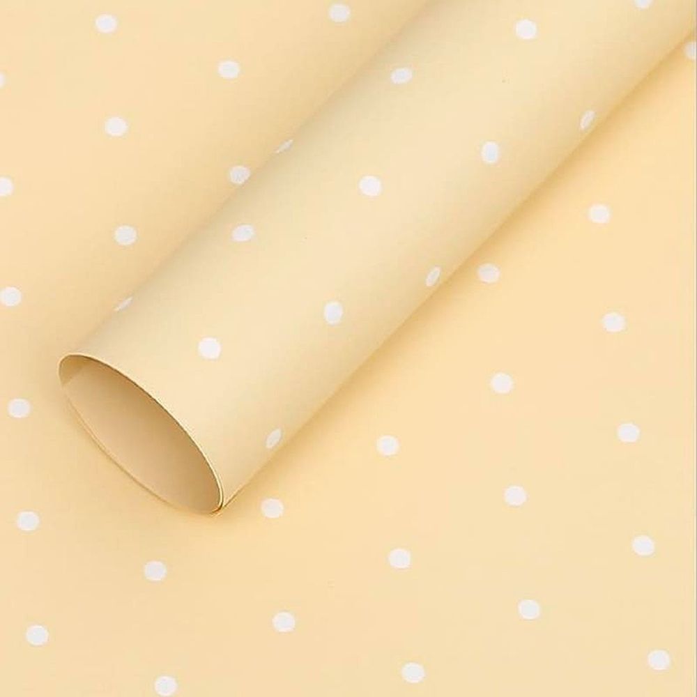 Пленка в рулоне &quot;Мелкий горошек&quot; 58см*10м КРЕМ