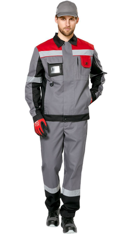 Куртка мужская "Виват" NEW цв. сер.-черн.-крас. - МПТ