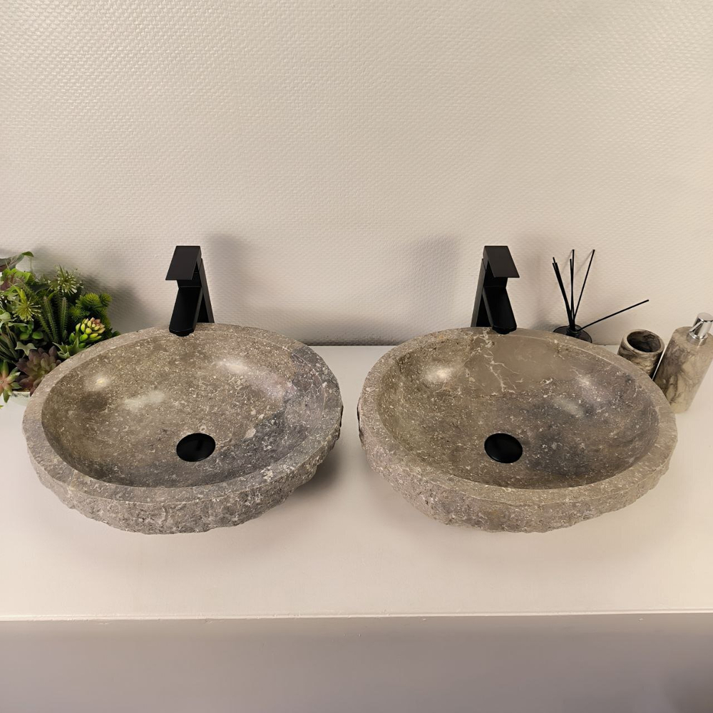 Раковина из мрамора ПАРА! Erozy Grey EM-64817 51*41*15 0188