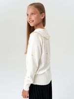 Джемпер для девочки с длинным рукавом AT977-1 молочный