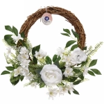 Цветы искусственные венок «Созвездие Девы» 42см нежно-белый