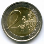2 евро 2012 год. Сан-Марино. Регулярный выпуск. Тип 2. Биметалл UNC