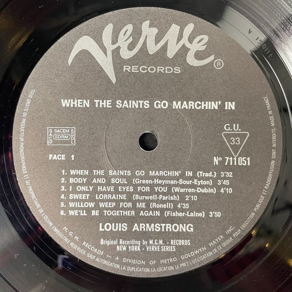 Винтажная виниловая пластинка LP Louis Armstrong When The Saints Go Marchin In Satchmo (France 1971)