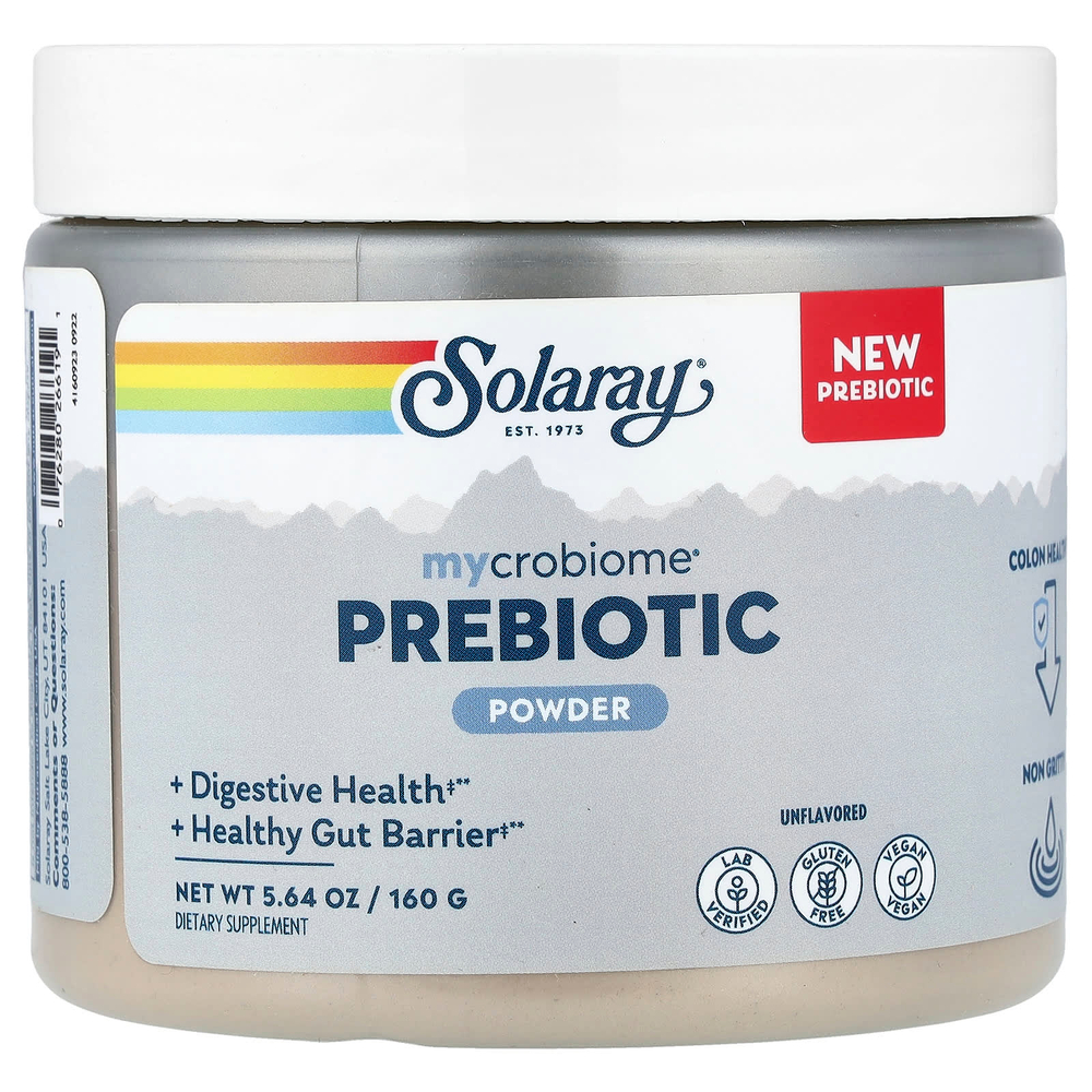 Solaray, пребиотик Mycrobiome® в порошке, без вкусовых добавок, 160 г (5,64 унции)