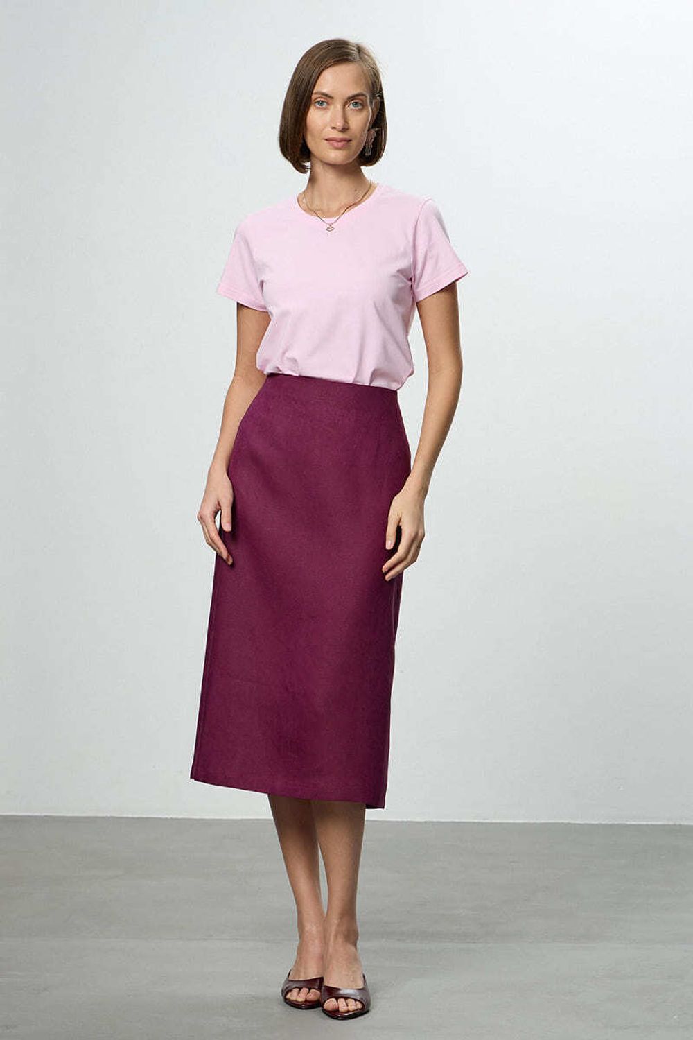 Футболка прямая розовая