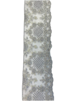 кружево на сетке вышивка шелк/хлопок (Франция) ш-7см отрез 1 м