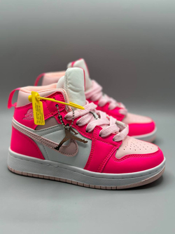Детские высокие кожаные кроссовки Nike Air Jordan 1