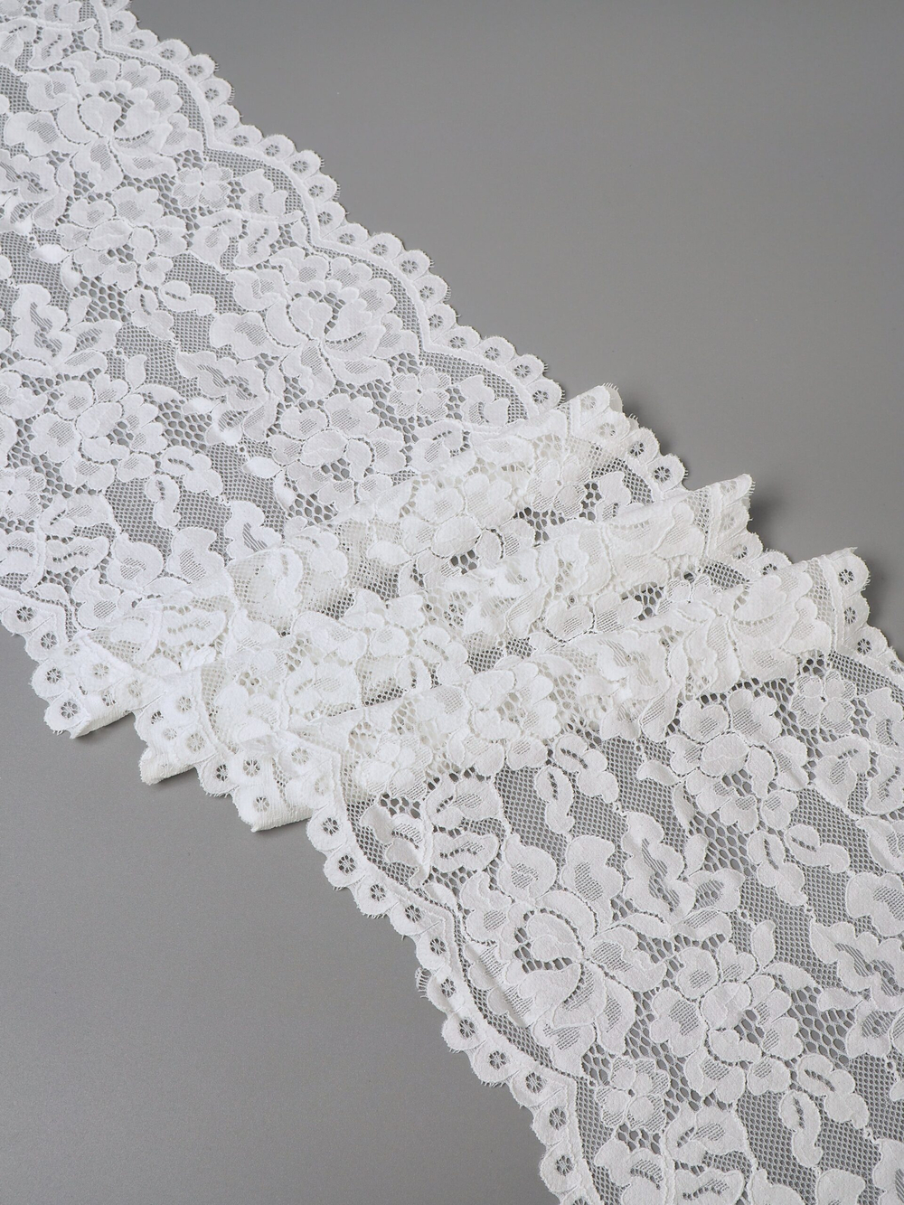 Эластичное кружево теплое белое плотное ширина 21 см