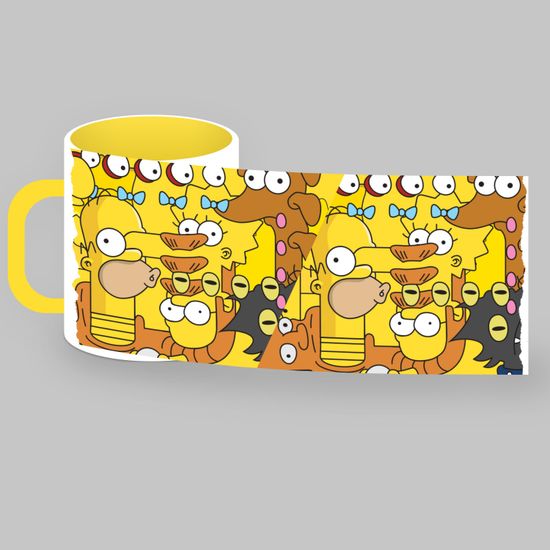 Кружка керамическая объем 330мл, Симпсоны Пикассо (желтая)