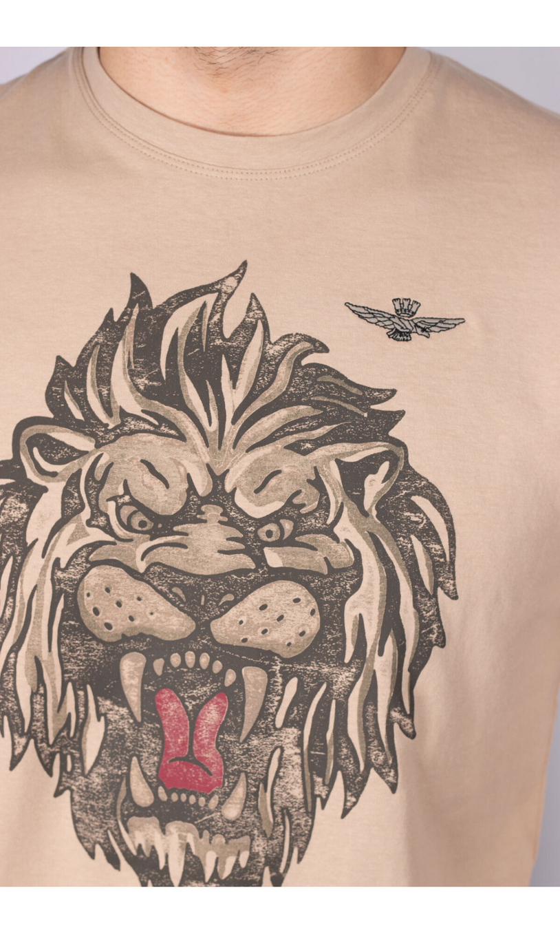 Футболка с принтом льва AERONAUTICA MILITARE