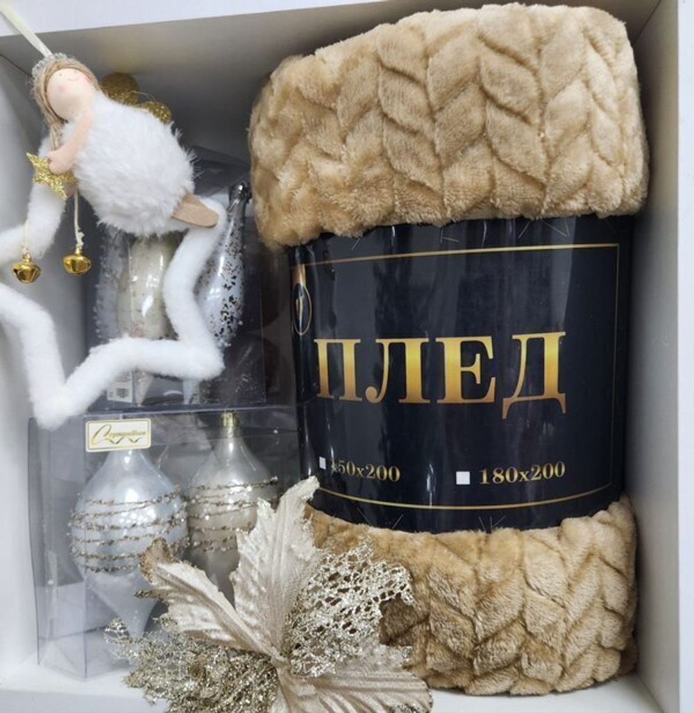 Плед 180*200см «ARIADNA», цвет золото, микрофлис, 260 гр/м²